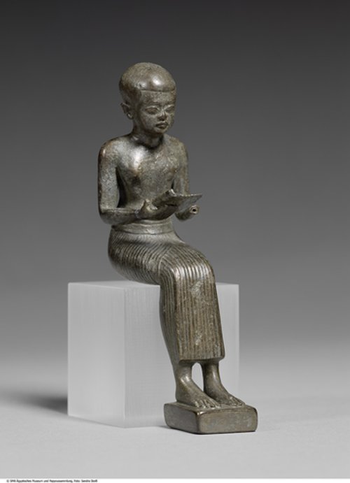 Statuette des Imhotep mit einer Buchrolle