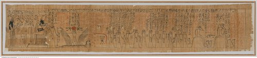 Hieroglyphischer Papyrus mit einem Auszug aus dem Amduat für die Sängerin des Amun Djed-Chons-iues-anch (Hieroglyphic papyrus with an extract from the Amduat for the singer Djed-Khons-iues-ankh)
