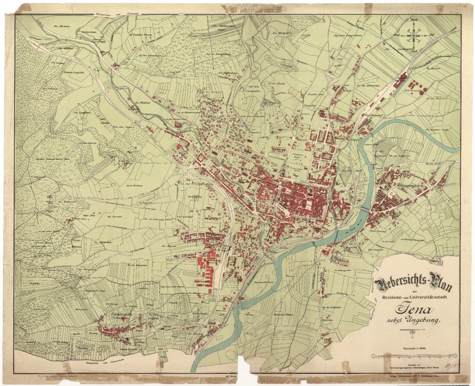 Stadtplan von Jena, 1909 :: Städtische Museen Jena, Stadtmuseum :: museum-digital:thüringen